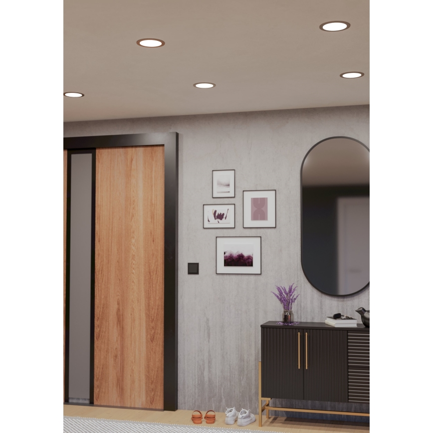 Eglo - Luminária encastrável LED RGBW dimerizável para casa de banho LED/9,5W/230V 2700-6500K Ø 16,8 cm IP44 cromado mate