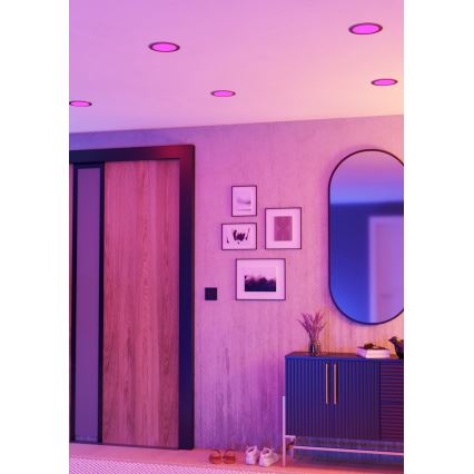 Eglo - Luminária encastrável LED RGBW dimerizável para casa de banho LED/9,5W/230V 2700-6500K Ø 16,8 cm IP44 cromado mate