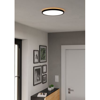 Eglo - Plafon LED para casa de banho LED/13,9W/230V 2700/4000/6500K diâmetro 30 cm IP44 preto