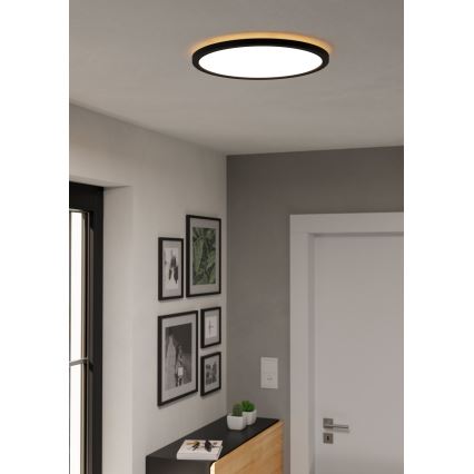Eglo - Iluminação de teto para casa de banho LED LED/18,5W/230V 2700K/4000K/6500K diâmetro 38,9 cm IP44 preto