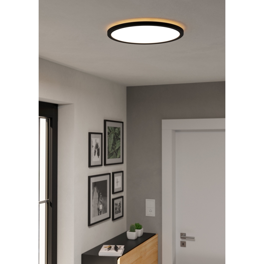 Eglo - Iluminação de teto para casa de banho LED LED/18,5W/230V 2700K/4000K/6500K diâmetro 38,9 cm IP44 preto
