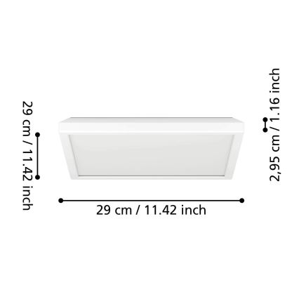 Eglo - Plafonier LED para casa de banho LED/13,4W/230V 2700/4000/6500K 29x29 cm IP44 branco