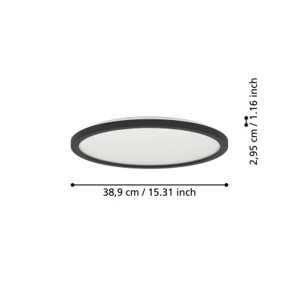 Eglo - Iluminação de teto LED RGBW para casa de banho com regulação LED/18,5W/230V 2700-6500K pr.38,9cm IP44 preto ZigBee