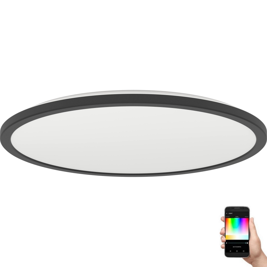 Eglo - Iluminação de teto LED RGBW para casa de banho com regulação LED/16,8W/230V 2700-6500K diâmetro 50 cm IP44 preto ZigBee