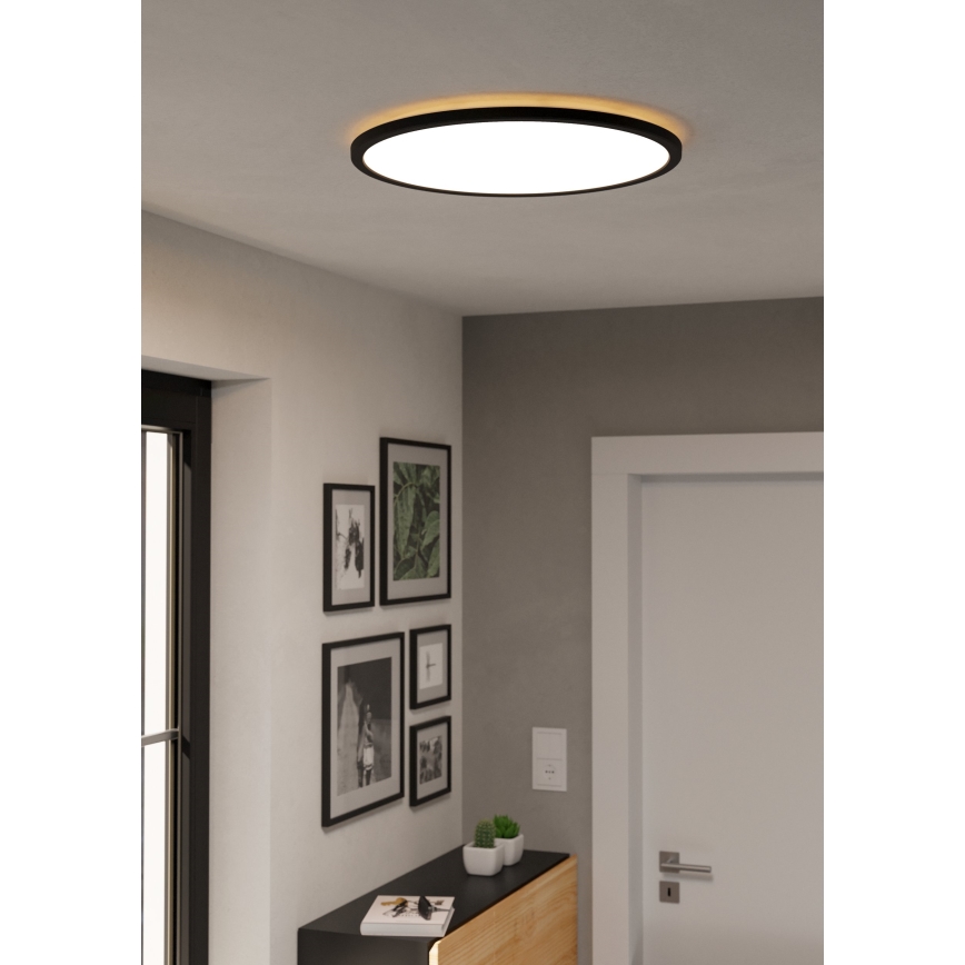 Eglo - Iluminação de teto LED RGBW para casa de banho com regulação LED/16,8W/230V 2700-6500K diâmetro 50 cm IP44 preto ZigBee