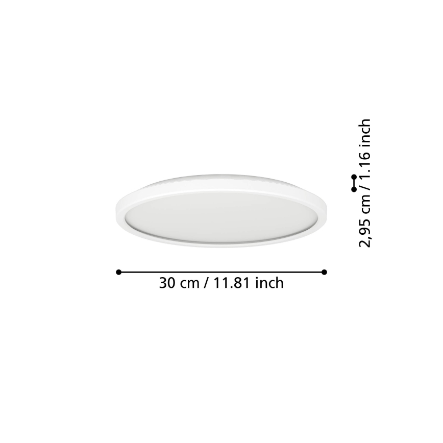 Eglo - Iluminação de teto LED RGBW para casa de banho com regulação LED/13,9W/230V 2700-6500K diâmetro 30 cm IP44 branco ZigBee