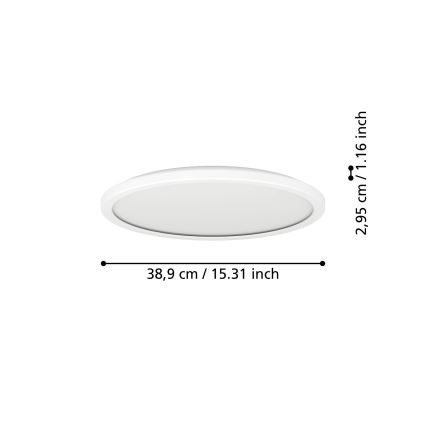 Eglo - Iluminação de teto LED RGBW para casa de banho com regulação LED/18,5W/230V 2700-6500K diâmetro 38,9cm IP44 branco ZigBee