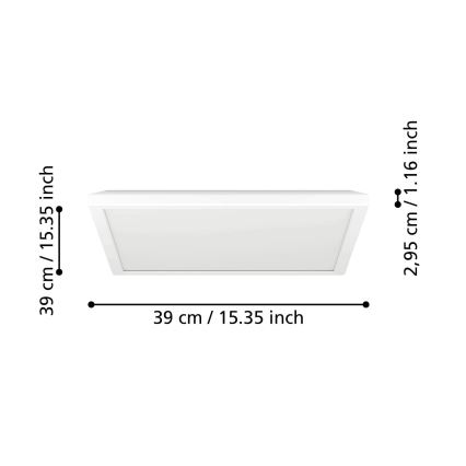 Eglo - Luminária de teto LED RGBW dimerizável para casa de banho LED/17,6W/230V 2700-6500K 39x39 cm IP44 branca ZigBee