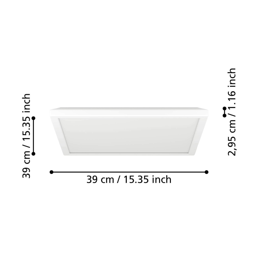 Eglo - Luminária de teto LED RGBW dimerizável para casa de banho LED/17,6W/230V 2700-6500K 39x39 cm IP44 branca ZigBee