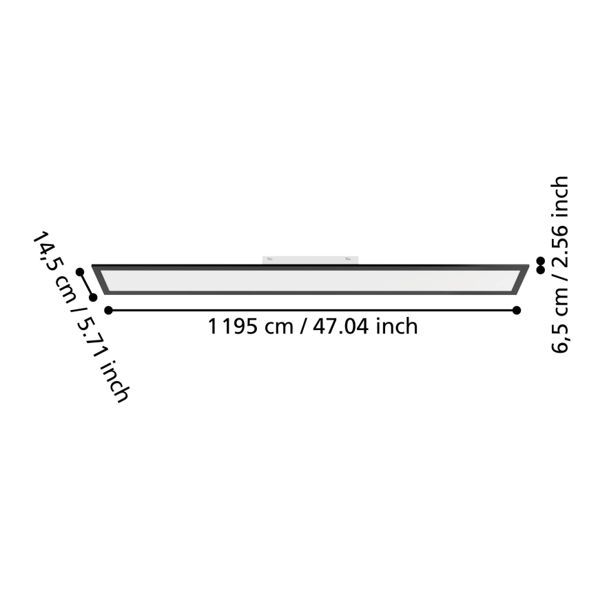 Eglo - Painel LED de Sobrepor LED/28W/230V 2700/4000/6500K 120x15 cm preto