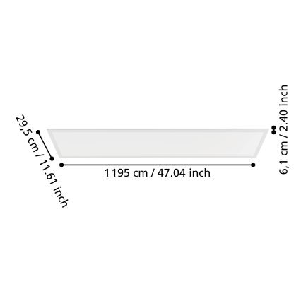 Eglo - Painel LED de superfície LED/33W/230V 2700/4000/6500K 120x30 cm branco