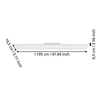 Eglo - Painel LED de superfície LED/28W/230V 2700/4000/6500K 120x15 cm branco