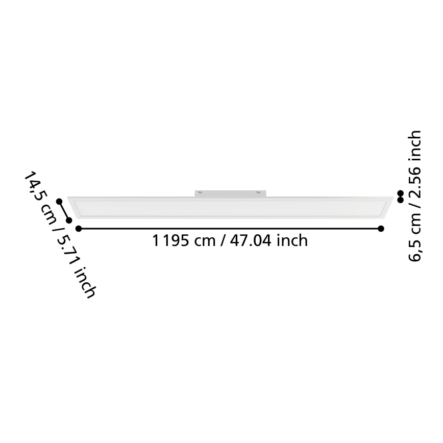Eglo - Painel LED dimerizável de sobrepor 28,3W/230V 2700-6500K 120x15 cm branco + controlo remoto