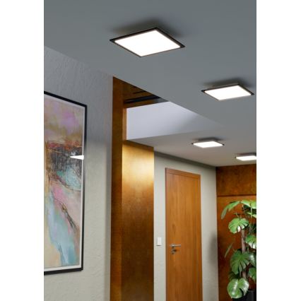Eglo - Candeeiro de tecto LED RGBW dimerizável LED/14W/230V 2700-6500K 30x30 cm preto