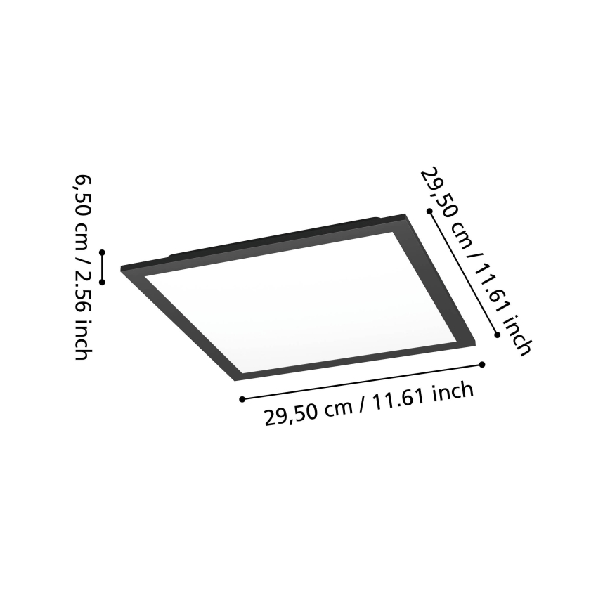 Eglo - Candeeiro de tecto LED RGBW dimerizável LED/14W/230V 2700-6500K 30x30 cm preto