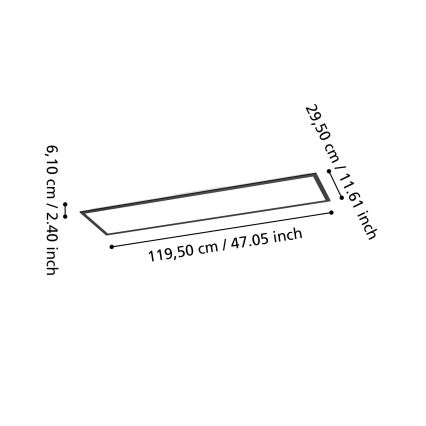 Eglo - Painel LED RGBW dimerizável de montagem superficial LED/34W/230V 2700-6500K 120x30 cm preto
