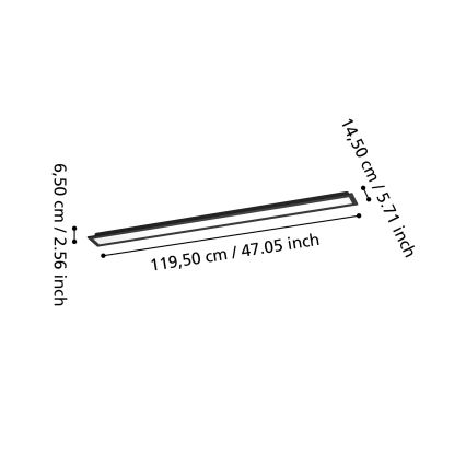 Eglo - Painel LED RGBW regulável de montagem em superfície LED/28W/230V 2700-6500K 120x15 cm preto