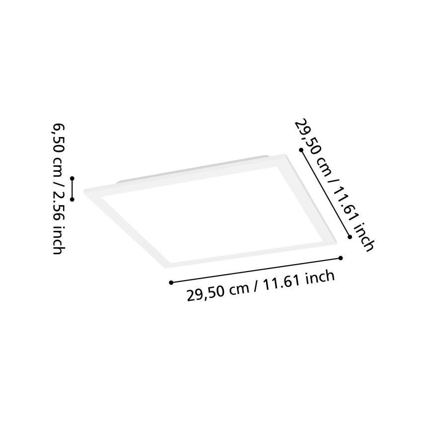 Eglo - LED RGBW Candeeiro de tecto dimerizável LED/14W/230V 2700-6500K 30x30 cm branco