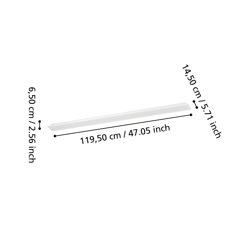 Eglo - Painel LED RGBW dimerizável de sobrepor LED/28W/230V 2700-6500K 120x15 cm branco
