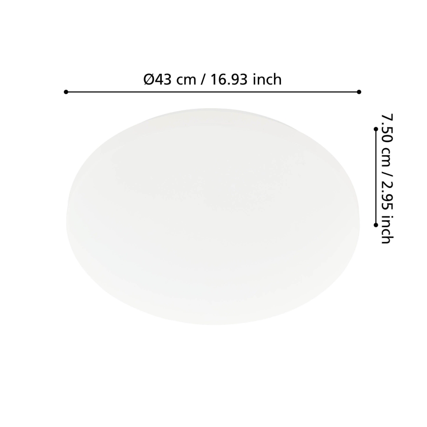 Eglo - Plafon LED de tecto para casa de banho LED/36W/230V Ø 43 cm IP54 branco