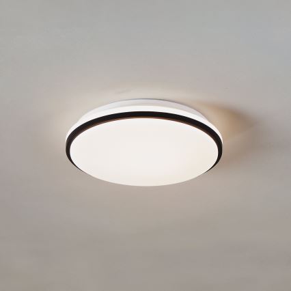 Eglo - Candeeiro de tecto LED para casa de banho LED/18W/230V 3000/4000/6500K Ø 34 cm IP54 preto