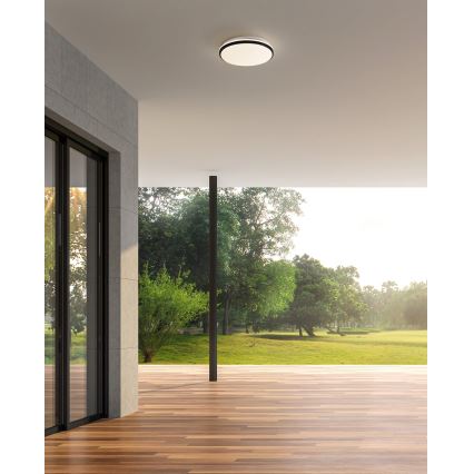 Eglo - LED Candeeiro de tecto para casa de banho LED/18W/230V 3000/4000/6500K IP54 preto