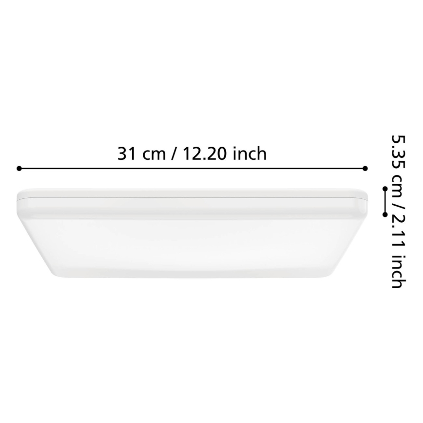 Eglo - Candeeiro de teto para casa de banho LED/20W/230V 2700/4000/6500K 31x31 cm IP54 branco