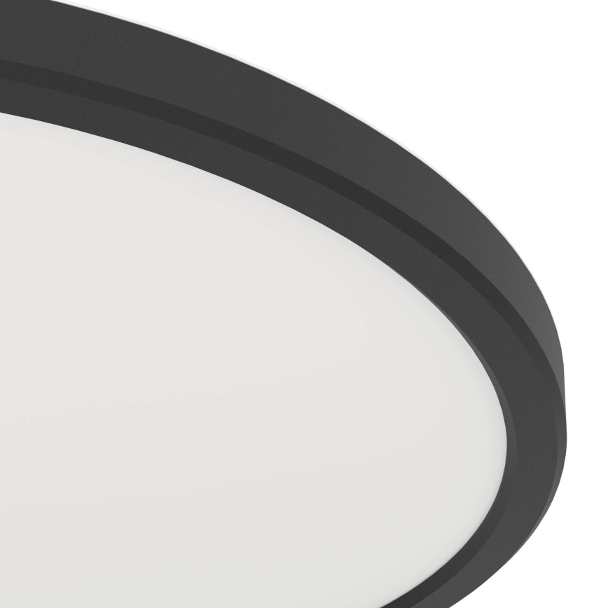 Eglo - Candeeiro de tecto para casa de banho LED, 16,4 W / 230 V, Ø 30 cm, IP54, preto