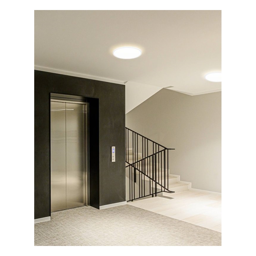 Eglo - Candeeiro de teto LED para casa de banho, 20,2 W, 230 V, Ø 39 cm, IP54, branco