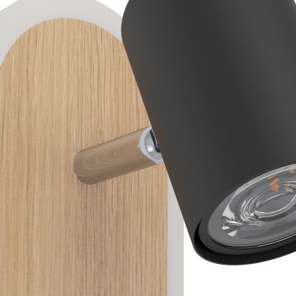 Eglo - Aplique de parede com foco LED, 7W/230V, castanho/preto