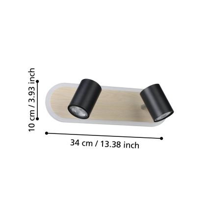 Eglo - Spot LED/12W/230V castanho/preto