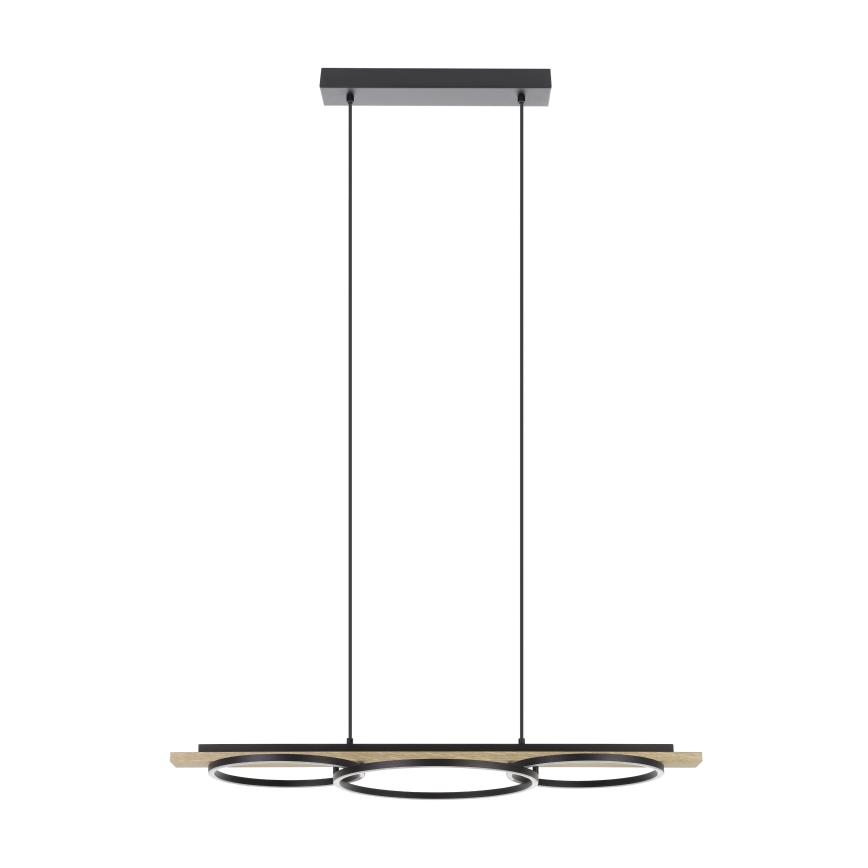 Eglo - Lustre LED dimerizável suspenso por cabo 2xLED/12,5W/230V+LED/15,5W 3000K bege/preto