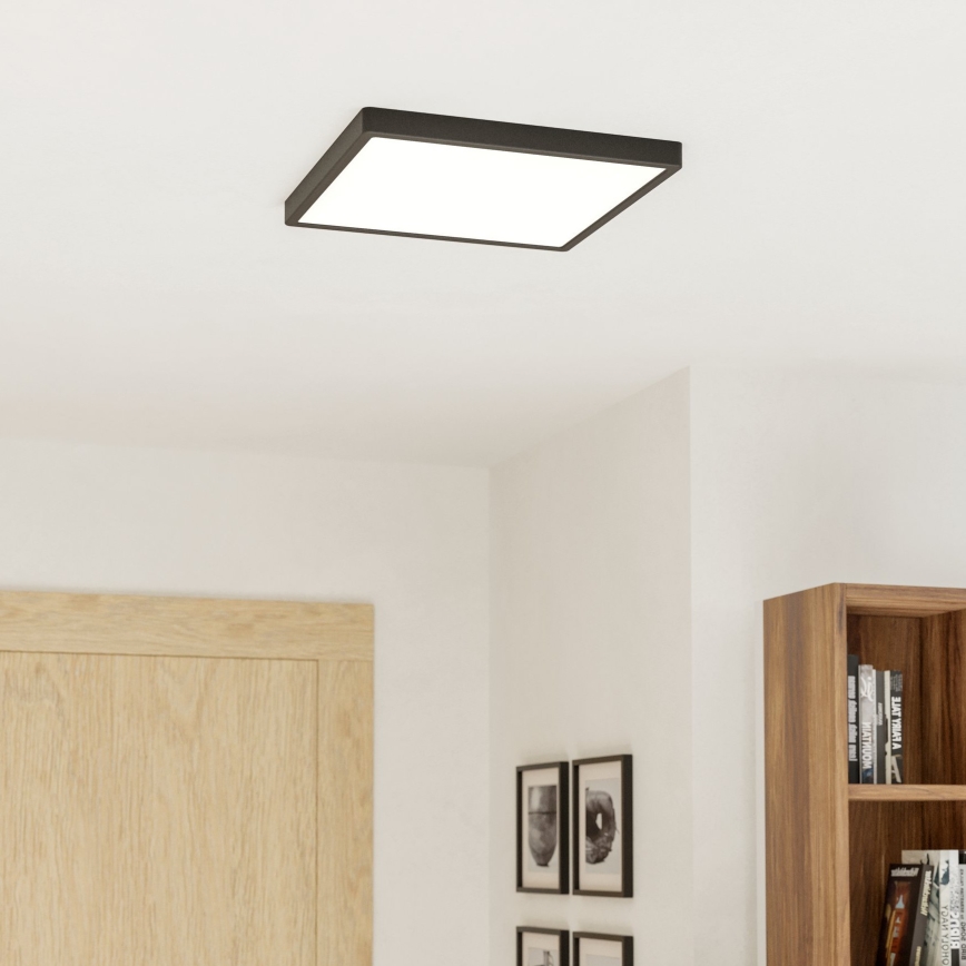 Eglo - Luminária de teto para casa de banho LED RGBW dimerizável LED/17,8W/230V 2700-6500K 39x39 cm IP44 preta