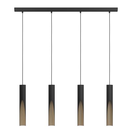 Eglo - Candeeiro suspenso LED 4xGU10/4,5W/230V 3000K preto/castanho
