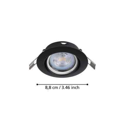 Eglo - CONJUNTO 3x Foco de encastrar LED 1xGU10/4W/230V preto