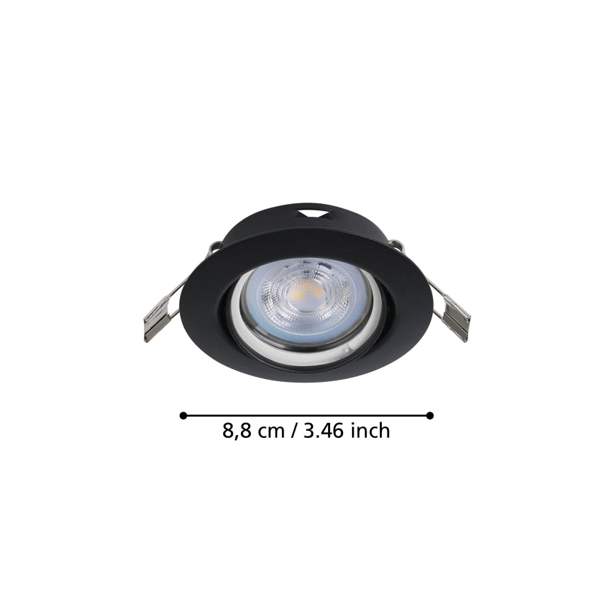 Eglo - CONJUNTO 3x Foco de encastrar LED 1xGU10/4W/230V preto