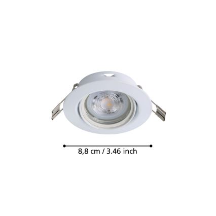 Eglo - CONJUNTO 3x Foco de encastrar LED 1xGU10/4W/230V branco