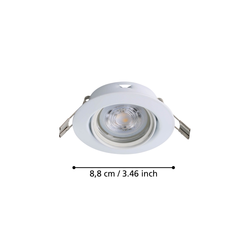 Eglo - CONJUNTO 3x Foco de encastrar LED 1xGU10/4W/230V branco