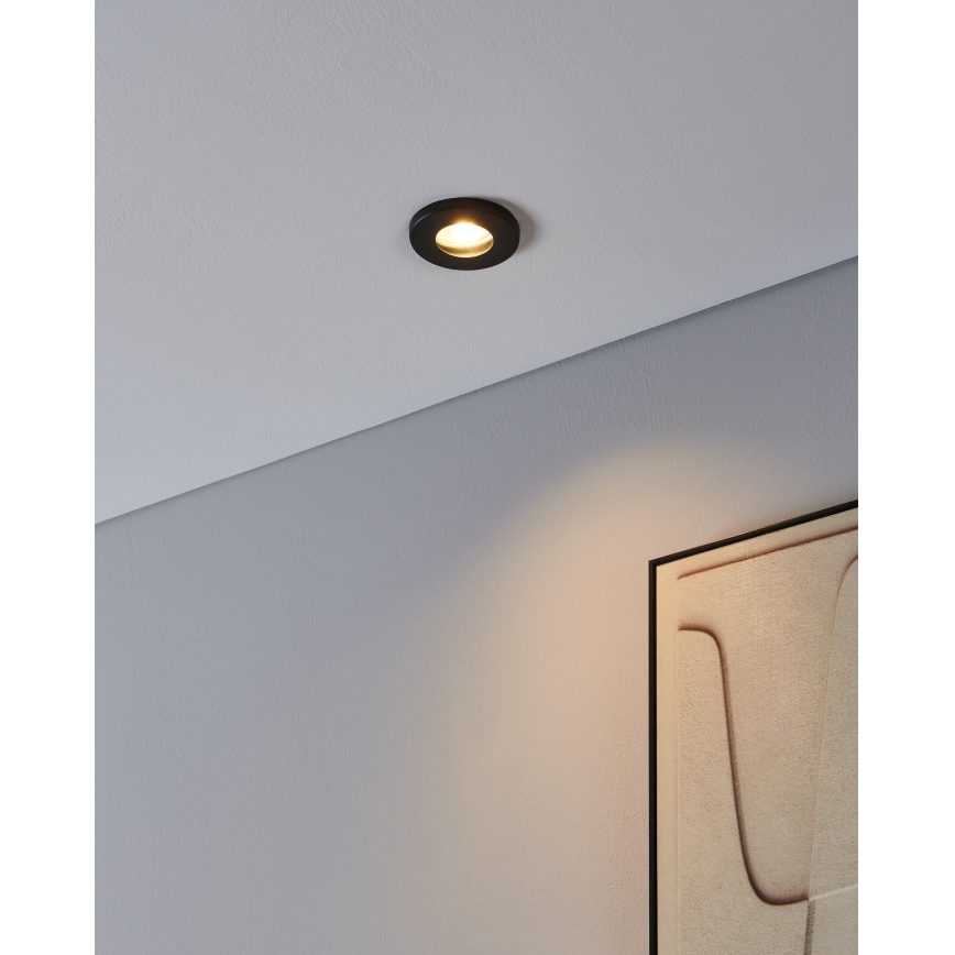 Eglo - CONJUNTO 3x Focos de encastrar LED para casa de banho 1xGU10/4W/230V IP44 preto