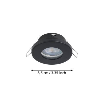 Eglo - CONJUNTO 3x Focos de encastrar LED para casa de banho 1xGU10/4W/230V IP44 preto