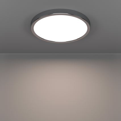 Eglo - Candeeiro de teto LED para casa de banho, 14,2W/230V, 2700/4000/6500K, Ø 27,8 cm, IP44, cromado brilhante