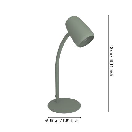 Eglo - Candeeiro de mesa 1xE14/18W/230V verde