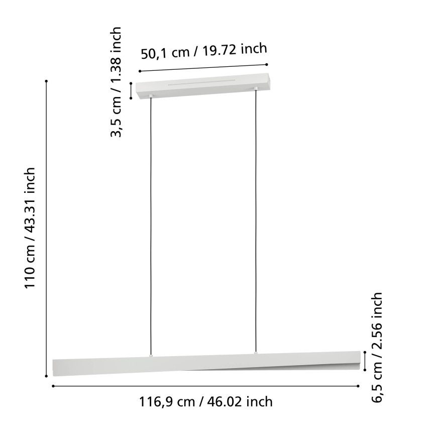 Eglo - Lustre suspenso por cabo LED RGBW dimerizável LED/19W/230V 2700–6500K cinzento