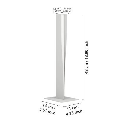 Eglo - Candeeiro de mesa LED RGBW regulável LED/9W/230V 2700-6500K cinzento