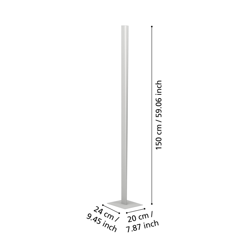 Eglo - Candeeiro de pé LED RGBW regulável LED/10,5W/230V + LED/15,2W cinzento