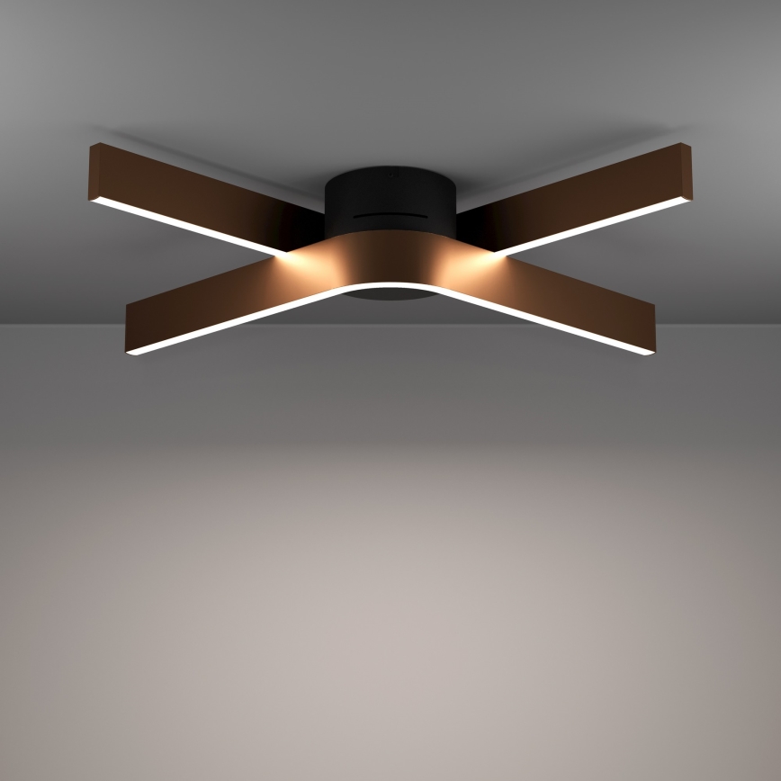 Eglo - Candeeiro de teto LED RGBW regulável 2xLED/18W/230V 2700-6500K cobre/preto