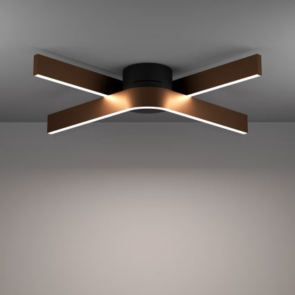 Eglo - Candeeiro de teto LED RGBW regulável 2xLED/18W/230V 2700-6500K cobre/preto