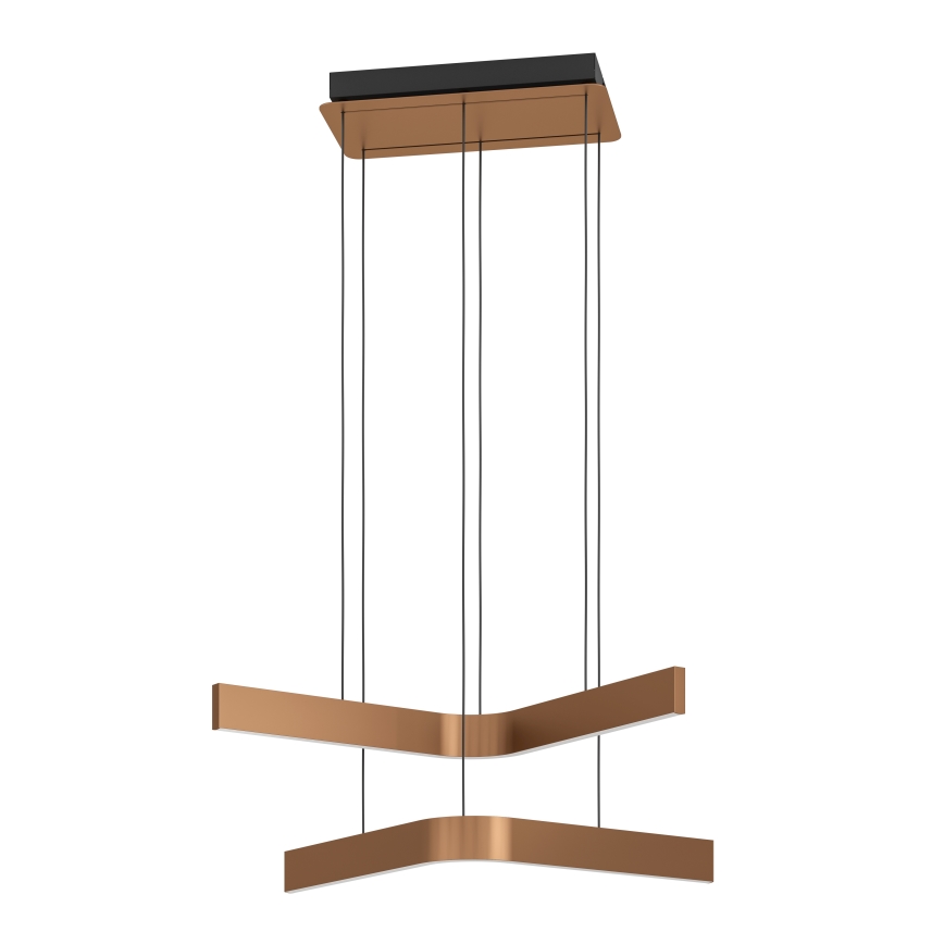 Eglo - Lustre LED RGBW dimerizável suspenso por cabo 2xLED/18W/230V cobre/preto