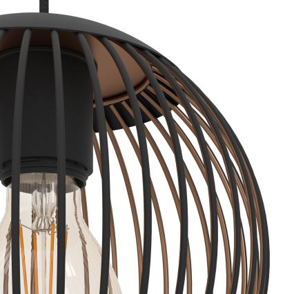 Eglo - Lustre suspenso com cabo 3xE27/60W/230V preto