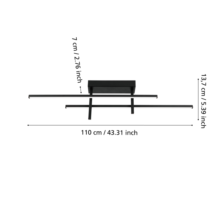 Eglo - Luminária de teto LED/20W/230V, preta
